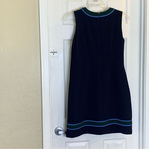 1901 Mini Shift Dress Navy Size 12 Blue and Green Accents - Picture 4 of 9